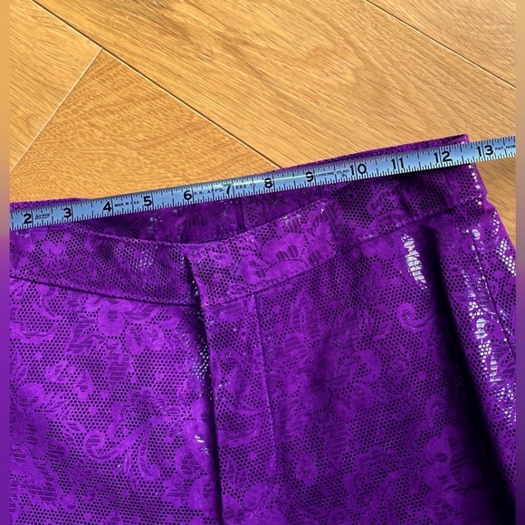 Wilsons Leather Maxima Funky Flare Fit Purple Pants Sz 2 Vtg Boho Moto Festival - Picture 7 of 8